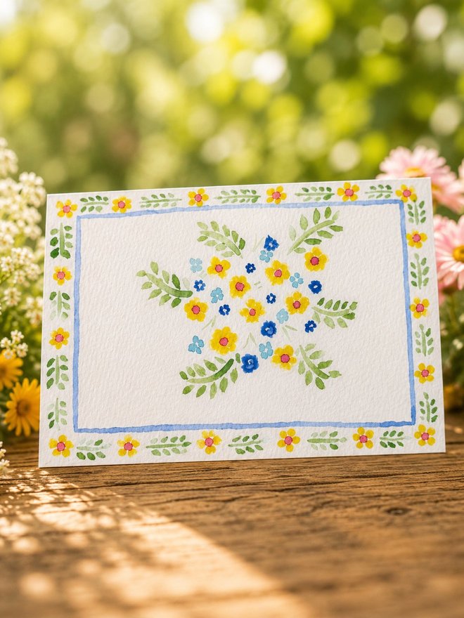 Wildflower watercolor card